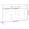 vidaXL Headboard Cabinet White 180x19x103.5 cm