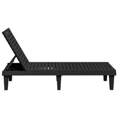 vidaXL Sun Lounger Black 155x58x83 cm Polypropylene, black vidaXL Sun Lounger Black 155x58x83 cm Polypropylene
