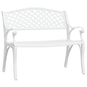 vidaXL Garden Bench 102 cm Cast Aluminium White