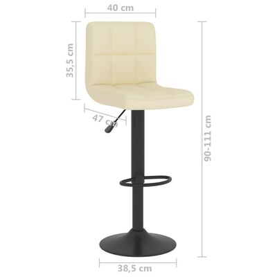 vidaXL Bar Stool Cream Fabric, cream vidaXL Bar Stool Cream Fabric