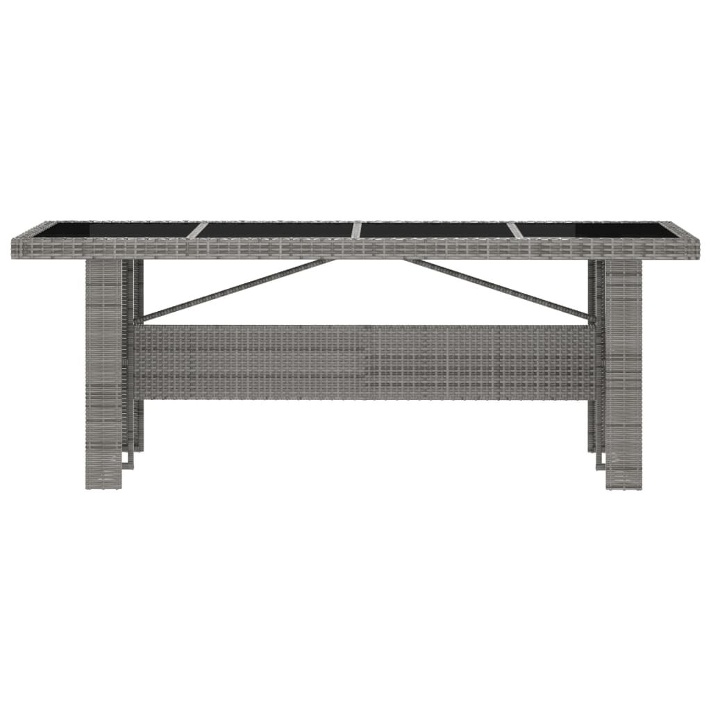vidaXL 9 Piece Outdoor Dining Set with Cushions Poly Rattan Grey