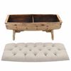 vidaXL Storage Bench 103x51x44 cm Solid Wood and Fabric