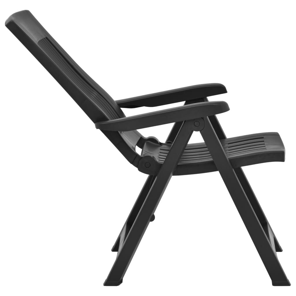 vidaXL Garden Reclining Chairs 2 pcs Plastic Anthracite