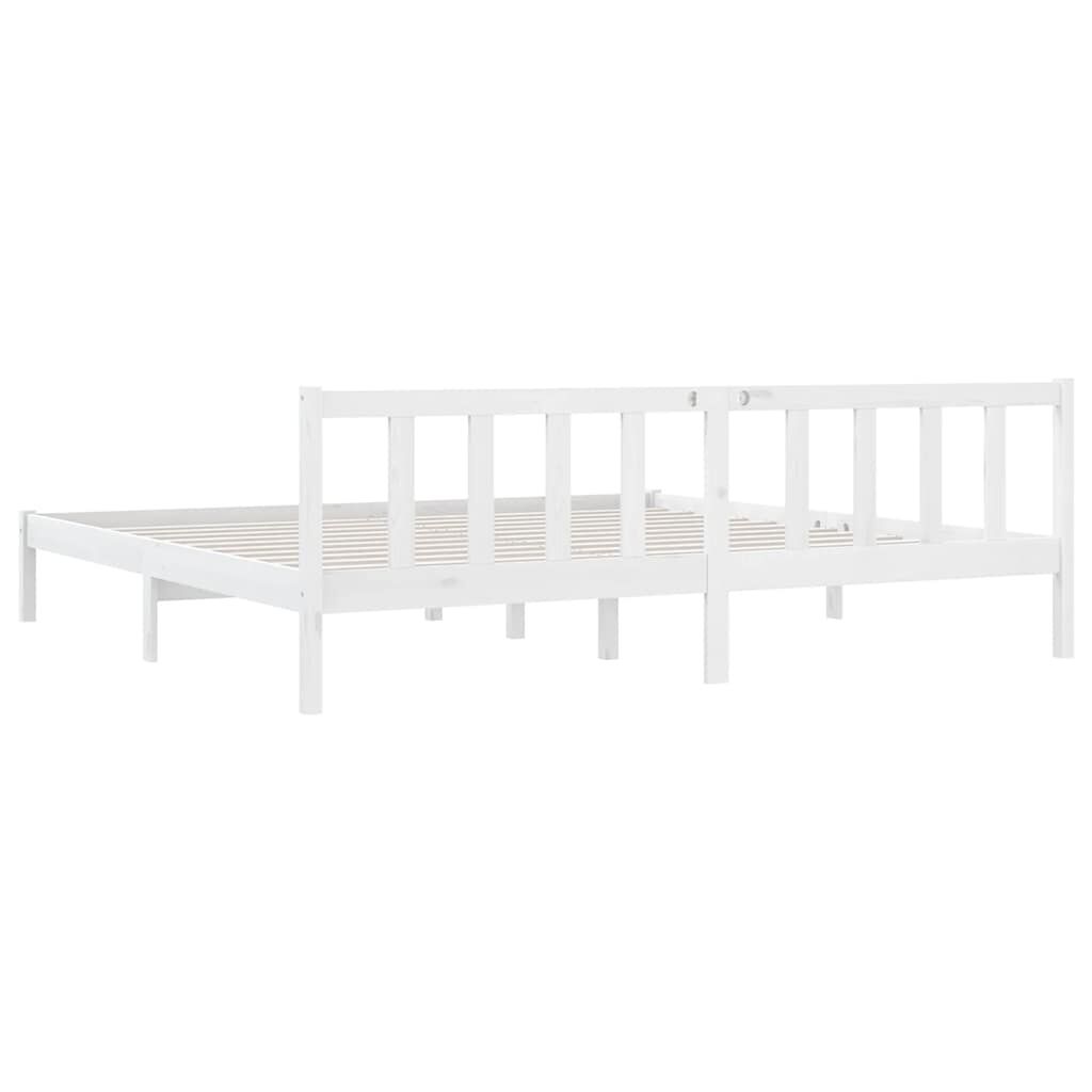 vidaXL Bed Frame without Mattress White Solid Wood 200x200 cm