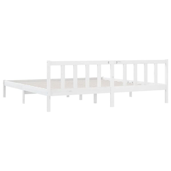 vidaXL Bed Frame without Mattress White Solid Wood 200x200 cm