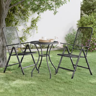 vidaXL Garden Table Ø60x72 cm Expanded Metal Mesh Anthracite,  vidaXL Garden Table Ø60x72 cm Expanded Metal Mesh Anthracite