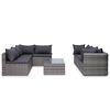 vidaXL 8 Piece Garden Lounge Set with Cushions Poly Rattan Grey