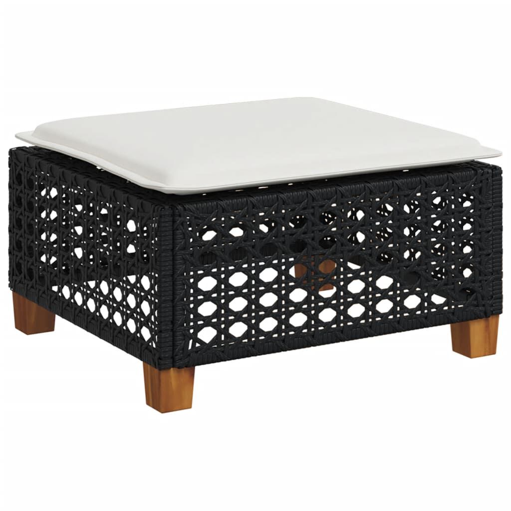 vidaXL 9 Piece Garden Sofa Set with Cushions Black Poly Rattan