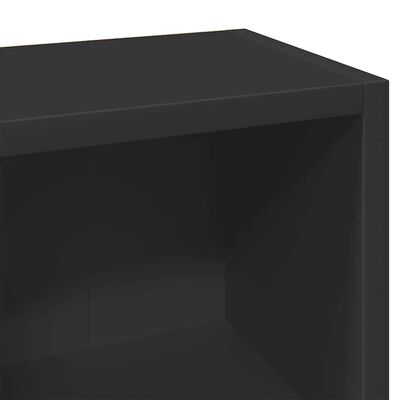 vidaXL CD Cabinets 2 pcs Black 21x16x93.5 cm Engineered Wood, black vidaXL CD Cabinets 2 pcs Black 21x16x93.5 cm Engineered Wood