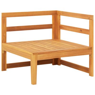 vidaXL 2 Piece Garden Lounge Set with Cream White Cushions Acacia Wood