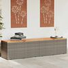 vidaXL Garden Storage Box Grey 220x50x54 cm Poly Rattan Acacia Wood