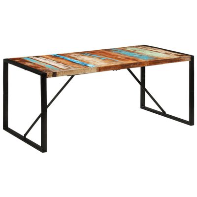 vidaXL Dining Table 175x90x76 cm Solid Wood Reclaimed, multicolour vidaXL Dining Table 175x90x76 cm Solid Wood Reclaimed