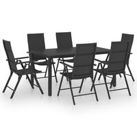 vidaXL 7 Piece Garden Dining Set Black,  vidaXL 7 Piece Garden Dining Set Black