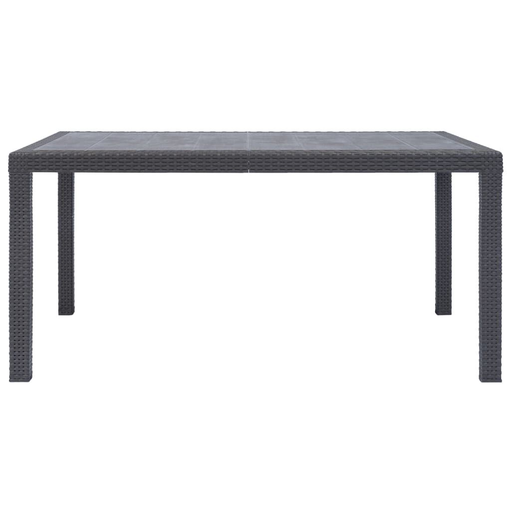 vidaXL Garden Table Brown 150x90x72 cm Plastic Rattan Look
