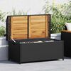 vidaXL Storage Bench Black 100x50x52 cm Poly Rattan and Acacia Wood