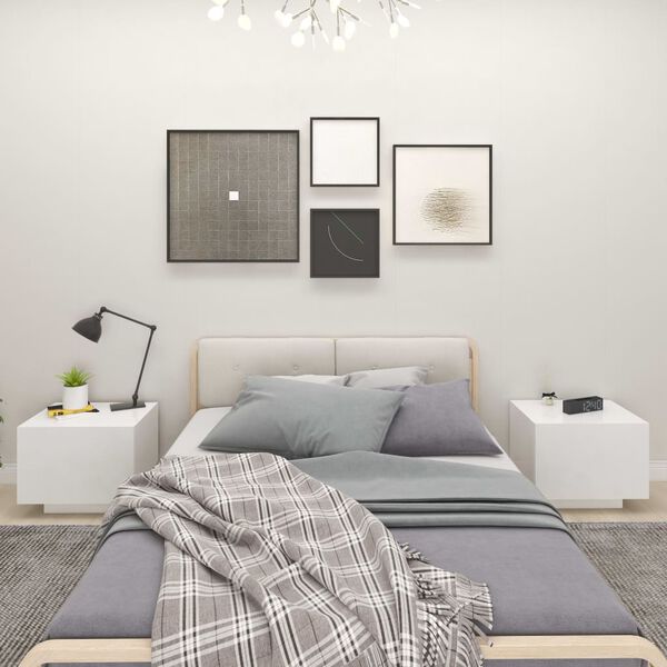 vidaXL Bedside Cabinet White 100x35x40 cm Engineered Wood