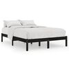 vidaXL Bed Frame without Mattress Black Solid Wood 140x200 cm