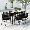 vidaXL 7 Piece Garden Dining Set Black