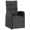 vidaXL 11 Piece Outdoor Dining Set with Cushions Poly Rattan Black