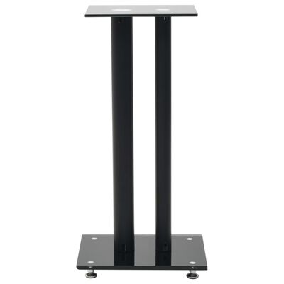 vidaXL Speaker Stands 2 pcs Tempered Glass 2 Pillars Design Black, black vidaXL Speaker Stands 2 pcs Tempered Glass 2 Pillars Design Black