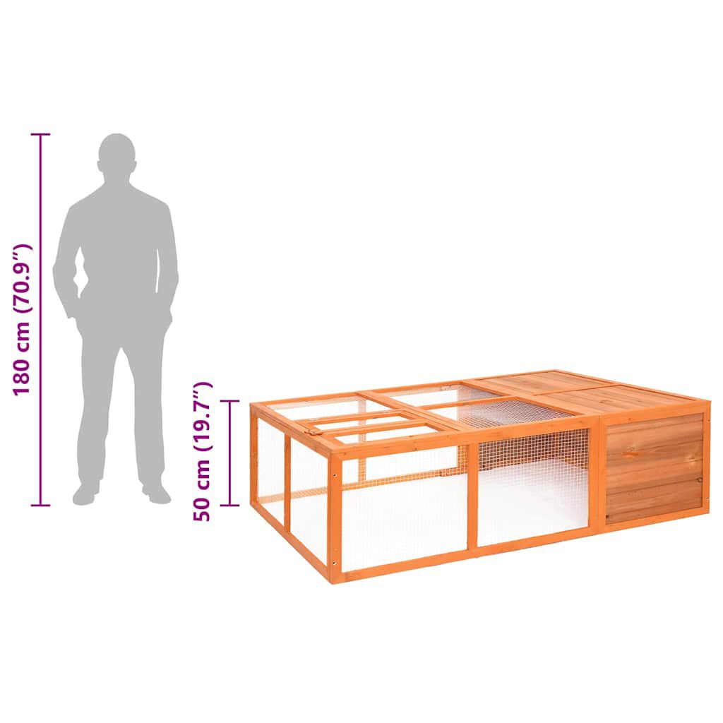 vidaXL Garden Animal Cage 150x100x50 cm Solid Firwood
