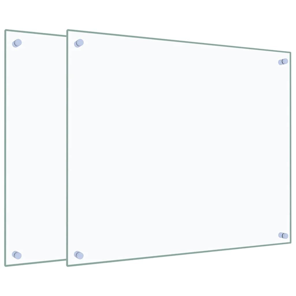 vidaXL Kitchen Backsplashes 2 pcs Transparent 70x60 cm Tempered Glass