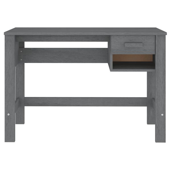 vidaXL Desk HAMAR Dark Grey 110x40x75 cm Solid Wood Pine