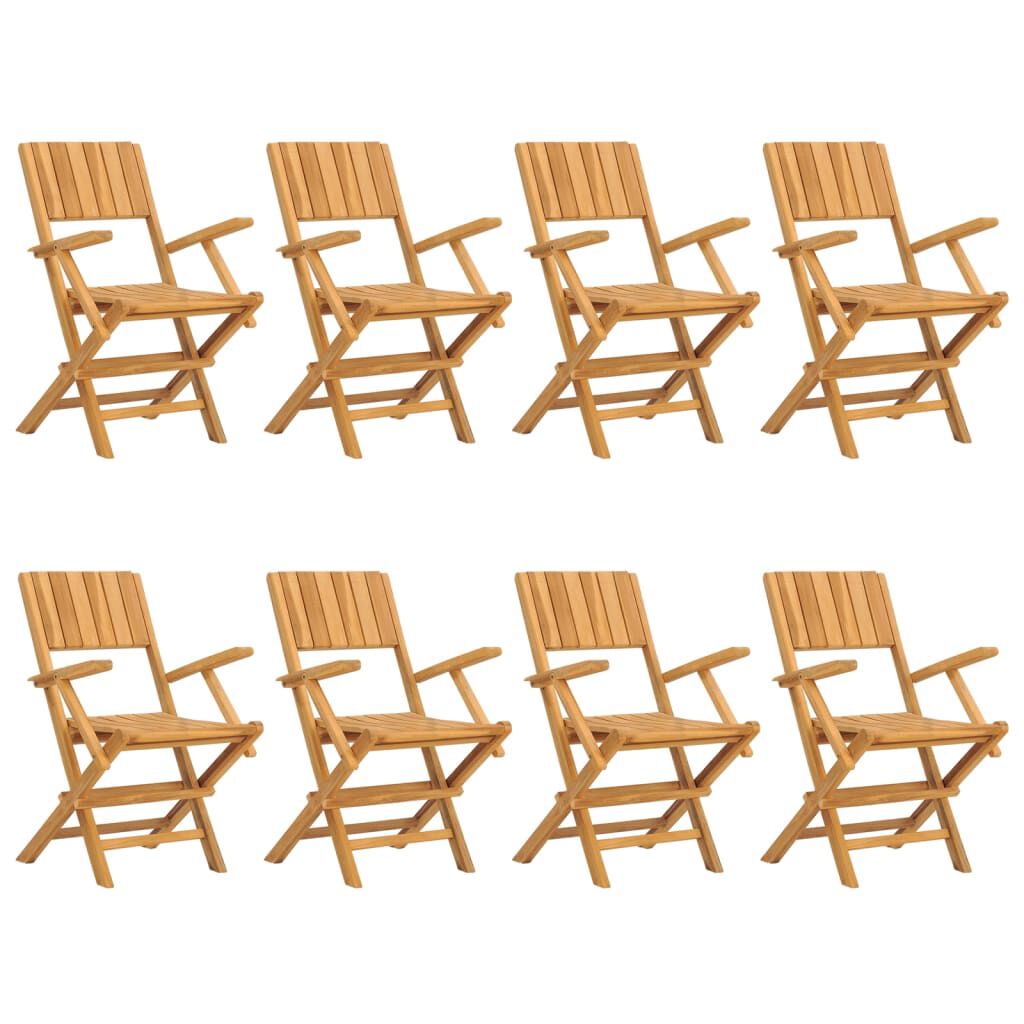 vidaXL Folding Garden Chairs 8 pcs 55x61x90 cm Solid Wood Teak