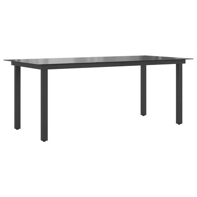 vidaXL Garden Table Black 190x90x74 cm Aluminium and Glass,  vidaXL Garden Table Black 190x90x74 cm Aluminium and Glass