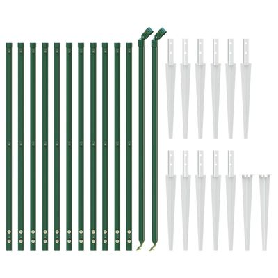 vidaXL Chain Link Fence with Spike Anchors Green 0.8x25 m, green vidaXL Chain Link Fence with Spike Anchors Green 0.8x25 m
