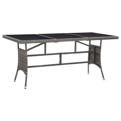 vidaXL 7 Piece Garden Dining Set Poly Rattan Anthracite & Grey, anthracite vidaXL 7 Piece Garden Dining Set Poly Rattan Anthracite & Grey