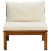 vidaXL 2 Piece Garden Sofa Set with Cream White Cushions Acacia Wood