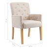 vidaXL Dining Chairs with Armrests 4 pcs Beige Fabric