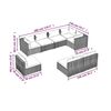 vidaXL 8 Piece Garden Lounge Set with Cushions Poly Rattan Black
