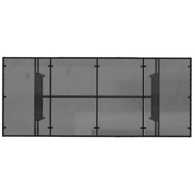 vidaXL Garden Table with Glass Top Black 190x80x74 cm Poly Rattan