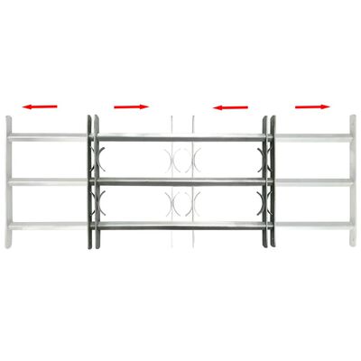 Adjustable Security Grille for Windows with 3 Crossbars 700-1050 mm,  Adjustable Security Grille for Windows with 3 Crossbars 700-1050 mm