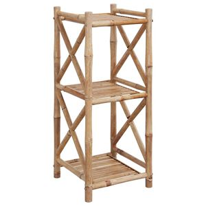 vidaXL 3-Tier Square Bamboo Shelf
