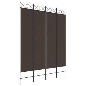 vidaXL 4-Panel Room Divider Brown 160x200 cm Fabric