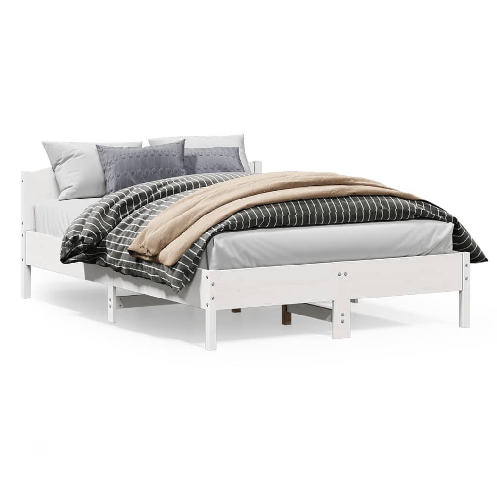 vidaXL Bed Frame without Mattress White 160x200 cm Solid Wood Pine
