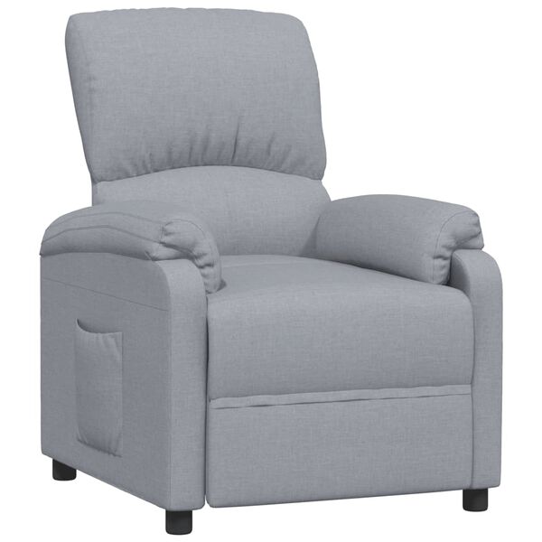 vidaXL Recliner Chair Light Grey Fabric
