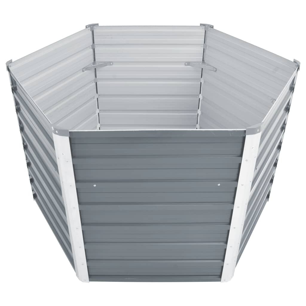 vidaXL Garden Raised Bed Galvanised Steel 129x129x77 cm Grey