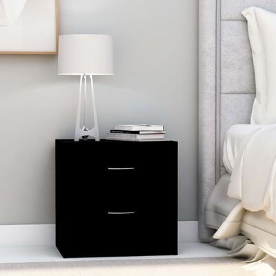 vidaXL Bedside Cabinets 2 pcs Black 40x30x40 cm Engineered Wood, black vidaXL Bedside Cabinets 2 pcs Black 40x30x40 cm Engineered Wood
