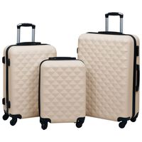 vidaXL Hardcase Trolley Set 3 pcs Gold ABS, gold vidaXL Hardcase Trolley Set 3 pcs Gold ABS