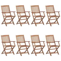 vidaXL Folding Outdoor Chairs 8 pcs Solid Acacia Wood