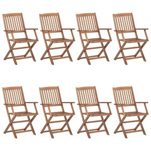 vidaXL Folding Outdoor Chairs 8 pcs Solid Acacia Wood