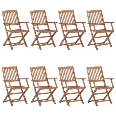 vidaXL Folding Outdoor Chairs 8 pcs Solid Acacia Wood,  vidaXL Folding Outdoor Chairs 8 pcs Solid Acacia Wood