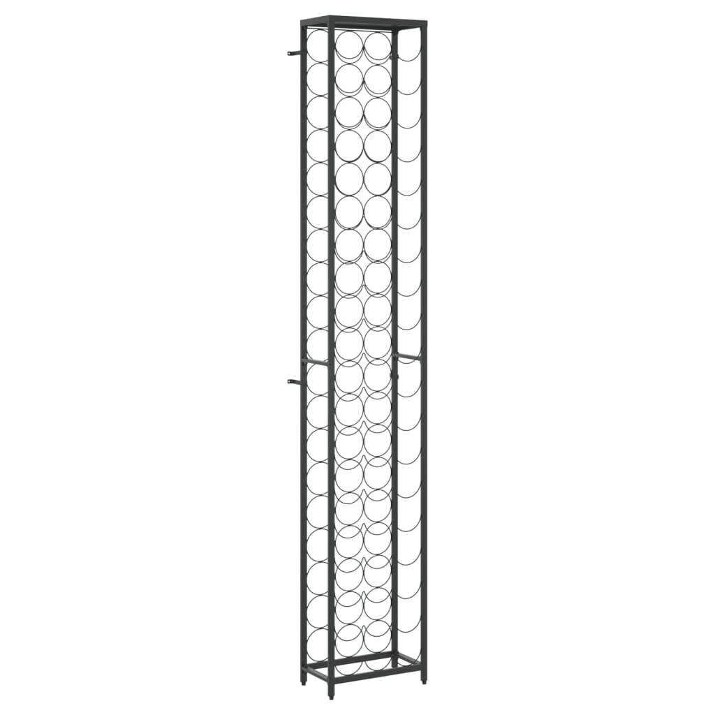 vidaXL Wine Rack for 57 Bottles Black 34x18x200 cm Wrought Iron