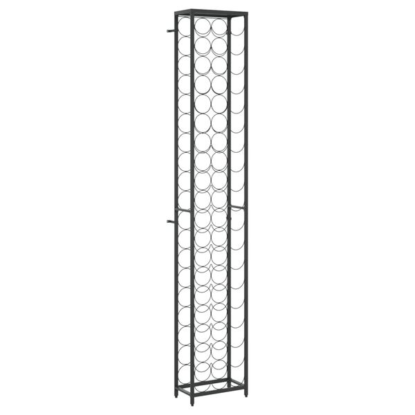 vidaXL Wine Rack for 57 Bottles Black 34x18x200 cm Wrought Iron