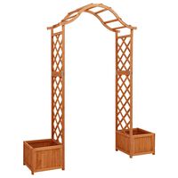vidaXL Garden Pergola with Planter Solid Firwood, brown vidaXL Garden Pergola with Planter Solid Firwood