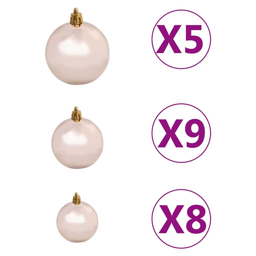 vidaXL Artificial Pre-lit Christmas Tree with Ball Set Black 150 cm PVC